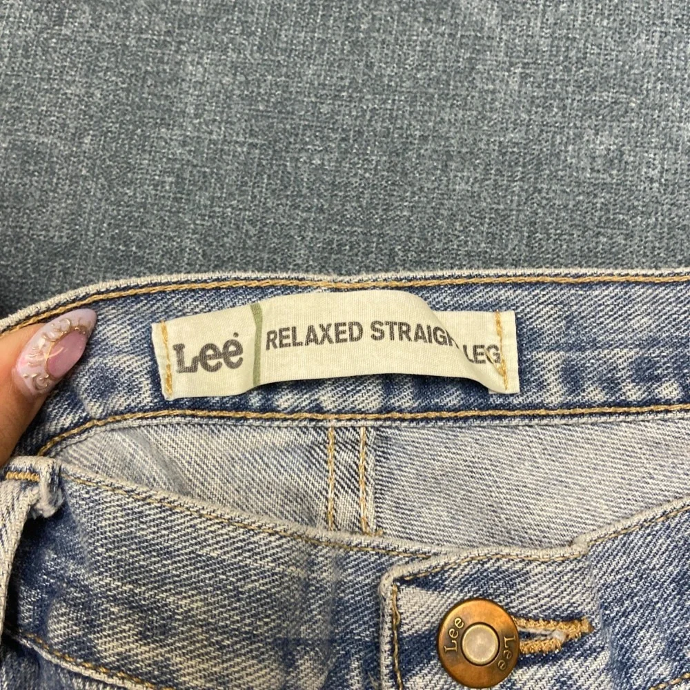Lee Jeans Men 40x30 Blue Denim Cotton Streetwear Trendy Relaxed Fit Straight Leg